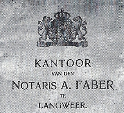 Het briefpapier logo van de notaris